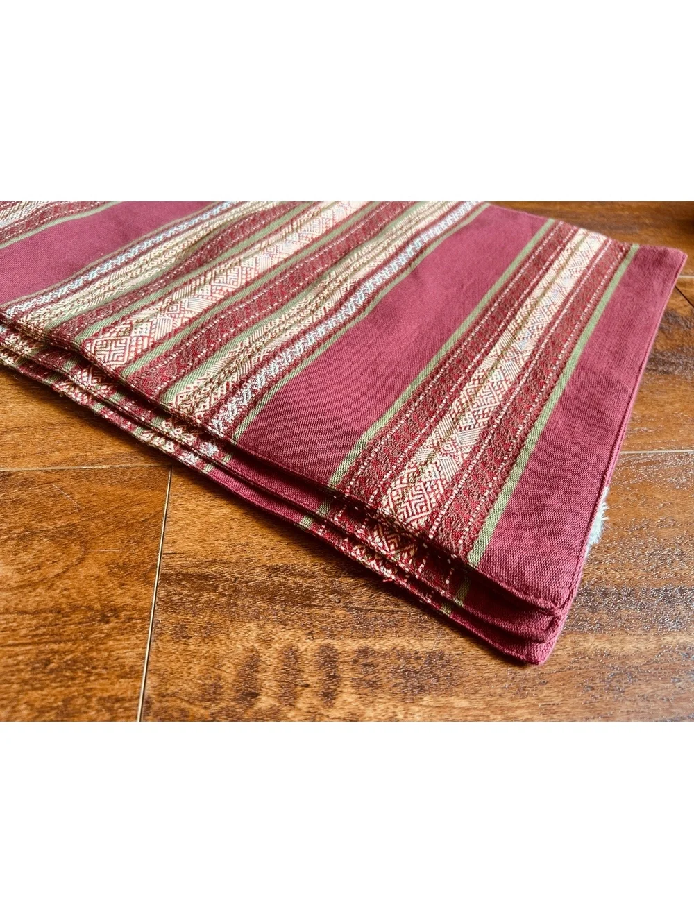 Vintage Decorative 4 Placemats Red and Beige Stripes